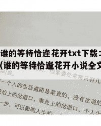 2025年谁的等待恰逢花开txt下载：2025年（谁的等待恰逢花开小说全文免费阅读）