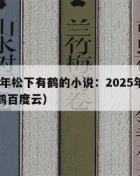 2025年松下有鹤的小说：2025年（松下有鹤百度云）