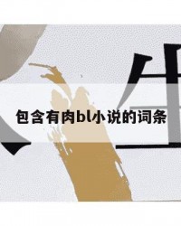 包含有肉bl小说的词条
