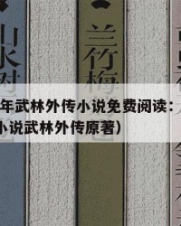 2025年武林外传小说免费阅读：2025年（小说武林外传原著）